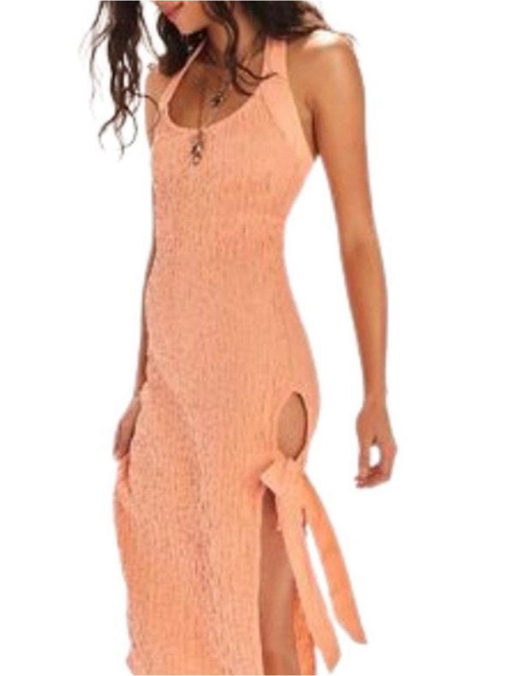 Free People Free-est X Sea Foam Peach Midi Dres